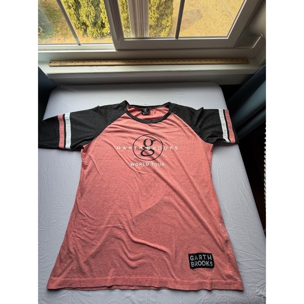 Garth Brooks World Tour Raglan Tee Shirt Pink Gray Jersey Womens 2X